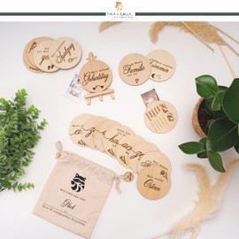 Baby Wooden Milestone Cards with Mini Wooden Easel and Cloth Bag, 36 Milestones to Remembrance for Eternity, as a Birth Gift and Baby Shower for Pregnant Women