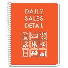 BookFactory Daily Sales Detail Log Book/Order Log Book/Daily Customer Sales Detail Register/Tracker/Transaction Logbook/Notebook Wire-O, 100 Pages, 6''x 9'' (BUS-100-69CW-PP(Sales-Detail)-BX)