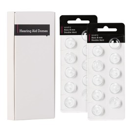 Hearing Aid Domes for Oticon, Minifit Bass 8MM Double Vent Domes for Oticon Replacements, Universal Hearing Aid Supplies and Accessories, for Oticon Prowax Minifit&Resound Hearing Aid Domes, 20 Pcs