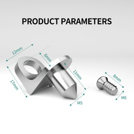 Safety Shelf Support 5 mm, Angled Shelf Bracket with Pin and Screw, Set of 40 Shelf Brackets, Shelf Holder Made of Zamak, Nickel-Plated