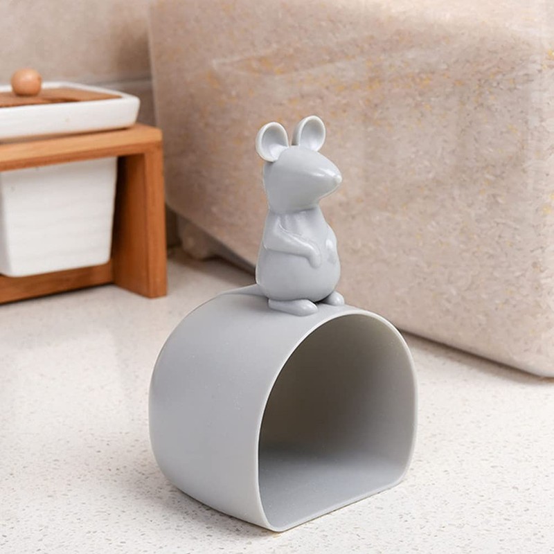 Tomaibaby 2pcs Plastic Measuring Scoops Mouse Shaped Kitchen Rice Scoops