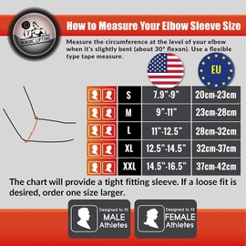 Elbow Compression Sleeves (1 Pair) - Support for Tendonitis Prevention & Recovery (Medium)