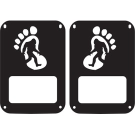 JeepTails Bigfoot Stomp Foot Tail lamp Light Covers Compatible with Jeep JK Wrangler Black Set of 2