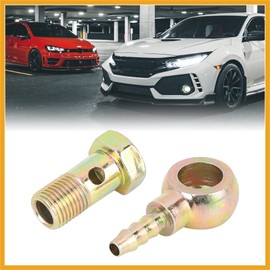 Partuto 2 Sets 10mm Banjo Hose Barb Bolt Fittings Metal for Motorcycle Car Replacement