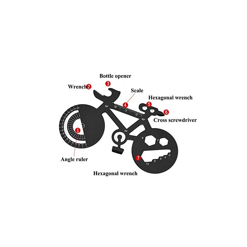 IKAAR Bicycle Shape Wrench Multi Tool Multi-purpose Mountain Bike Spoke