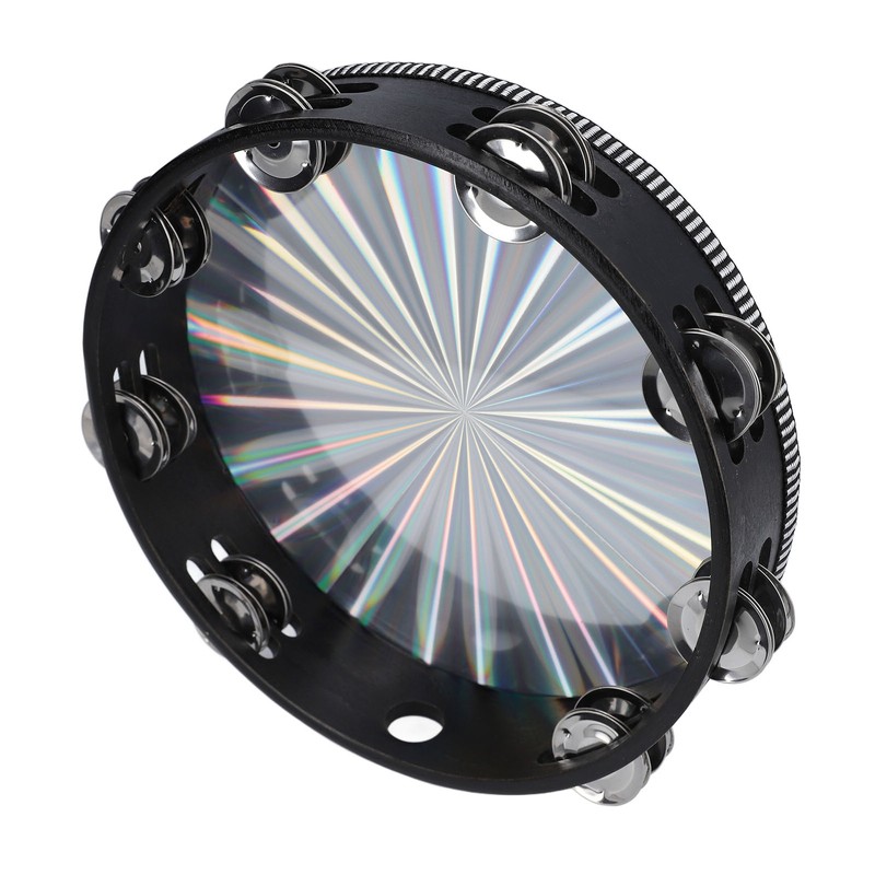 Radiant Tambourine Reflective Clear Crisp Sound Double Row Bell Drum