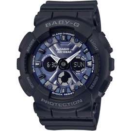 Casio BA-130-1A2 Women's Wristwatch, Analog, Digital, Ana-Digi, Waterproof, Sports, Black, blue metallic