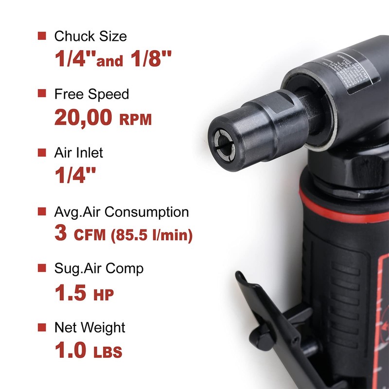 AEROPRO TOOLS 1/4-Inch Angle Pistol Grip Air Angle Die Grinder