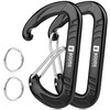 Booms Fishing Black Carabiner Clip: 3.1" Heavy Duty Carabiners 12kN/2697lbs