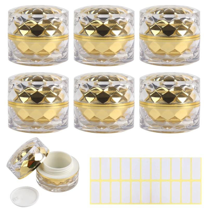 CINECE Cream Case, Divided Container Case, 6 Pieces, Labeled Clear,