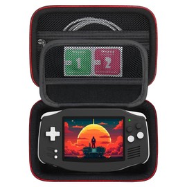 Supmay Hard Carrying Case for RG34XX Retro Handheld Game Console, Retro Game Travel Storage Holder with Mesh Bag for SD Card, USB Charging Cable, User Manual and Other Accessories, Black