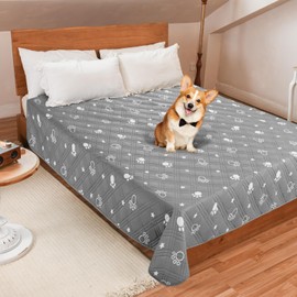 LOOBANI Waterproof Cover, Bed, Waterproof Sheet, Single, Double Bed, For Dogs and Cats, Bed Cover, Waterproof, Sofa, Waterproof Sheets, Leakproof, Anti-Slip, Furniture Protector, Washable Whole,