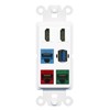RiteAV 2 HDMI 3 Cat6 Ethernet USB3 Mixed Color Wall Plate - Rocker [White/White]