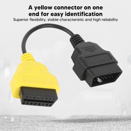 Obd2-Diagnosekabel, Professioneller Auto-Diagnose-Scanner-Kabeladapter mit Gelbem Stecker, Langlebig, ABS, Kann Obd2-Fehlercode-Lesegerät, Kabeladapter, Ersatz für Fiat Ecu Scan Tool