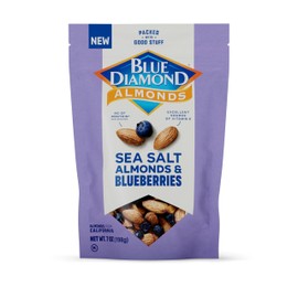Blue Diamond Almonds, Premium Sea Salt and Blueberries Snack Nuts Perfect Snack Mix with Protein and Fiber, 7 Ounce (Pack of 1)