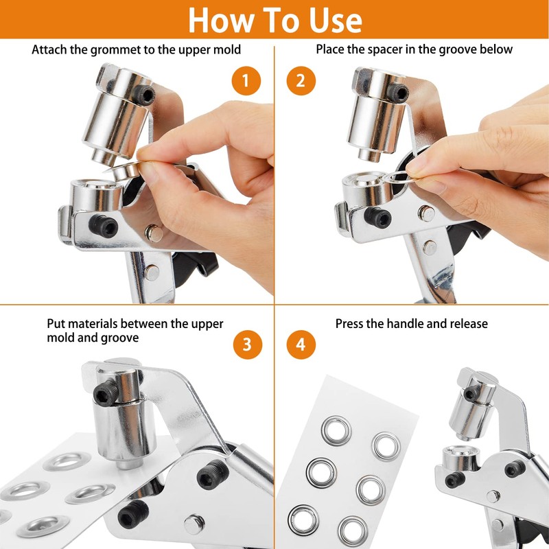 Grommet Tool Kit Eyelet Pliers: IMLIKE Grommet Handheld Puncher Tool