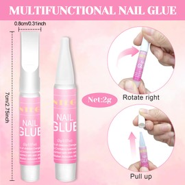 10 PCS Nail Glue for Acrylic Nails,Nail Glue for False Nail Tips,Nail Glue Super Strong,Nails Glues Adhesive,Fast-Drying,Long-Lasting,Easy Application,Adhesive Super Bond for Acrylic Nails Tips