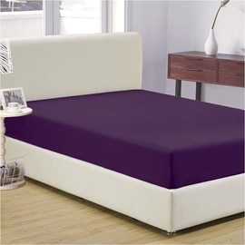 Rohi Luxury Extra Deep 16" 40CM Deep Fitted Bed Sheets – Easy Care Deep Fitted Mattress Bed Sheets (Plum, Double)