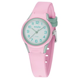 SINAR XB-47-9 Girls' Sports Watch Fitness Analogue Quartz 10 Bar Waterproof Pink Mint, mint, Strap.
