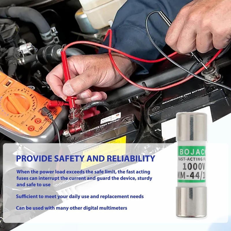 BOJACK Multimeter Fuse DMM-44/100 440MA 1000V Digital Multi-Meter Replacement Fuse