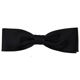 TigerTie prefabricated narrow silk bow tie in black monochrome + Box