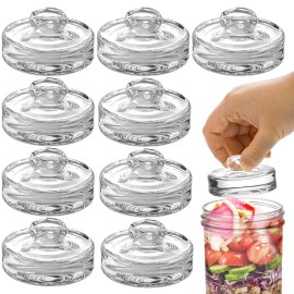 Youeon 9 Pack Fermentation Glass Weights with Easy Grip Handle for Wide Mouth Mason Jar