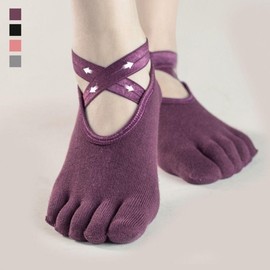 Women's Sports X-Strap Non-Slip Yoga Toe Socks (Open-Toe & Closed-Toe) X-Strap Pink - Closed-Toe 2ea