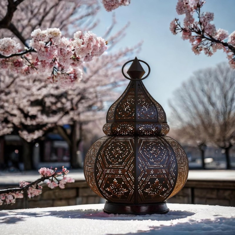 Ziva Metal Oriental Moroccan Storm Lantern, 30 cm, for Outdoors
