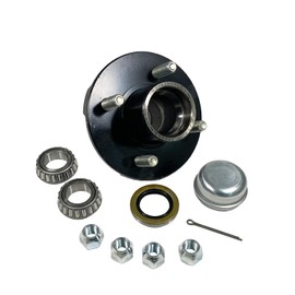 Trailer Hub Kit (BT-100-04-A) 4 Bolt on 4 Inch Circle - 1 inch I.D. Bearings
