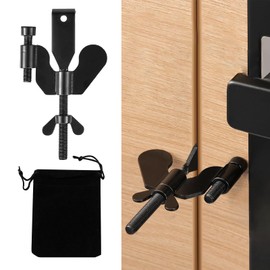 Black Portable Door Lock, Travel Security Door Lock, Additional Safety and Privacy, Solid Heavy Duty Security Locker for Traveling Home Apartment Living Hotel Motel, Schools, Dormitories