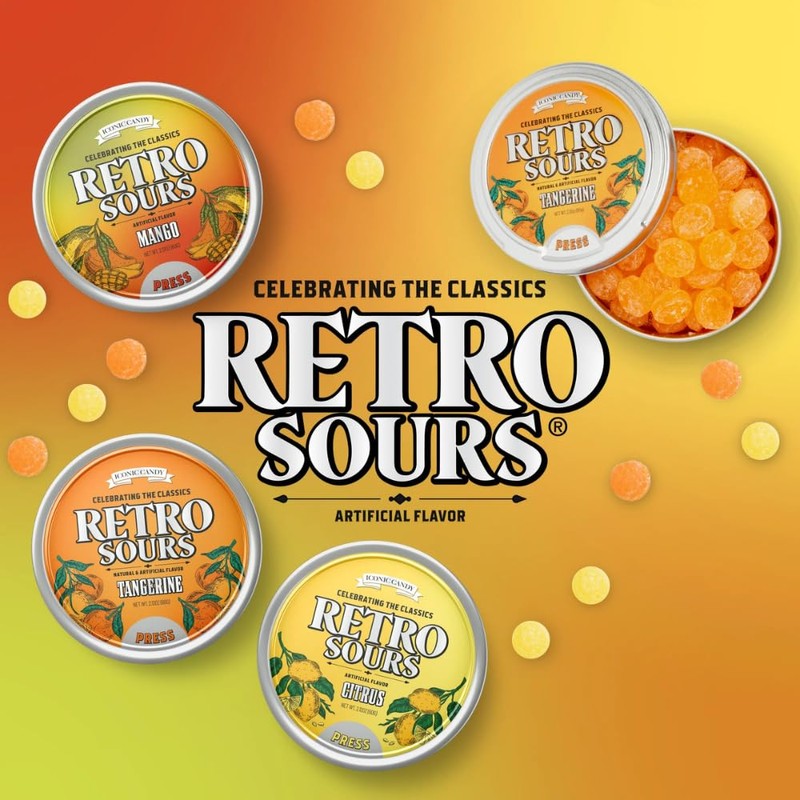 Retro Sours - Hard Tangy Old Fashion Candy in Citrus,