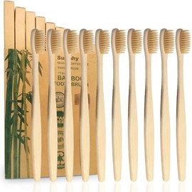 Paquete Cepillos Dientes Bambú Biodegradables Beige
