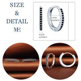 MicLee Women's Creole Earrings 925 Sterling Silver Sterling Zirconia Simple Earrings with Gift Bag Super Christmas Gift, Silver, Cubic Zirconia