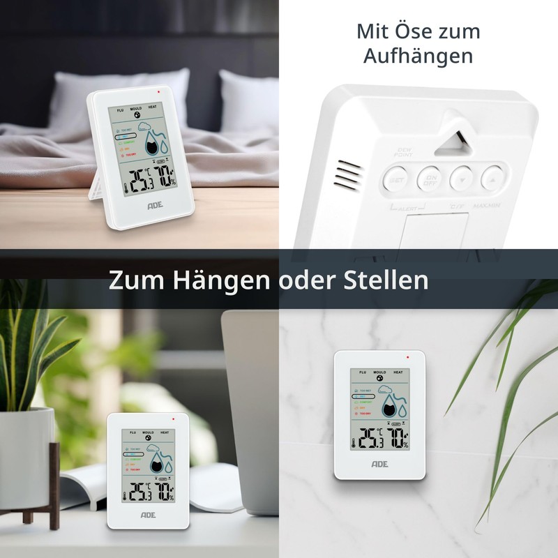 ADE Digital Hygrometer Indoor with Mould Alarm | Moisture Meter