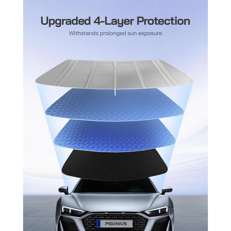 Pigenius Windshield Sun Shade for Ford Bronco 2021-2025. Full Coverage