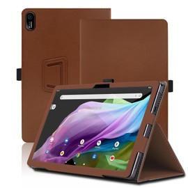 Case for Acer Iconia Tab P10, 10.4 inch, Acer Iconia Tab P10 Tablet Case, Folding Stand Protective Cover with Pencil Holder and Wrist Strap, Full Protection. (Brown)