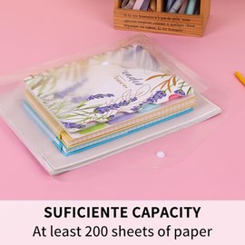 EOOUT - 14 sobres de plástico, carpetas de polietileno transparente con cierre de botón para documentos, tamaño carta, tamaño A4, carpeta de archivos 