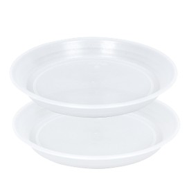 MSKIAUO Plant Saucer Pot Tray 10 inch, 2 Packs Clear Plastic Flower Planter Saucers and Drip Trays for Indoors, Heavy Duty Plant Drip Trays Saucers, Plant Plate Water Catcher
