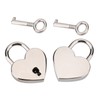 2 Pieces Small Heart Shaped Padlock with Key Mini Lock