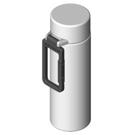 Gowell MOTTERU MO-3005-005 Water Bottle, Cold Insulated, Double Layer Construction, Direct Drinking, Stainless Steel, Thermo-Bottle, Original Design, Carabiner, Handle, Silver, 12.2 fl oz (360 ml)