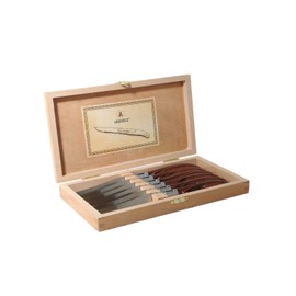 Laguiole steak knives 6 pcs set "Gabarret" in wooden gift box