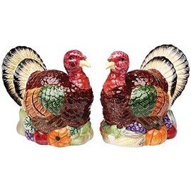 Thanksgiving Turkey S/P Salt & Pepper Shakers New by Appletree Designs Cosmos