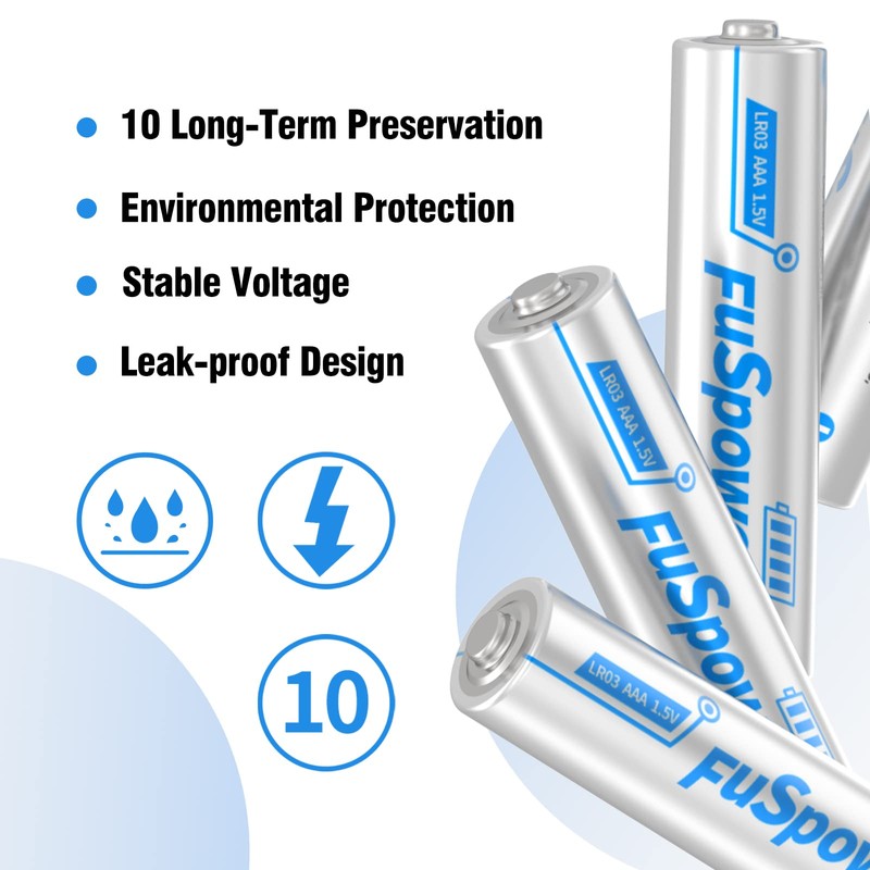 Fuspower AAA Battery Triple a Batteries LR03 1.5V Alkaline Battery