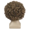 yuehong Short Dark Blonde Brown Curly Fluffy Afro Wig 70s