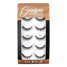 Extensiones de Pestañas 3D Gugu Lashes Silk Mink Negro 5 Pares