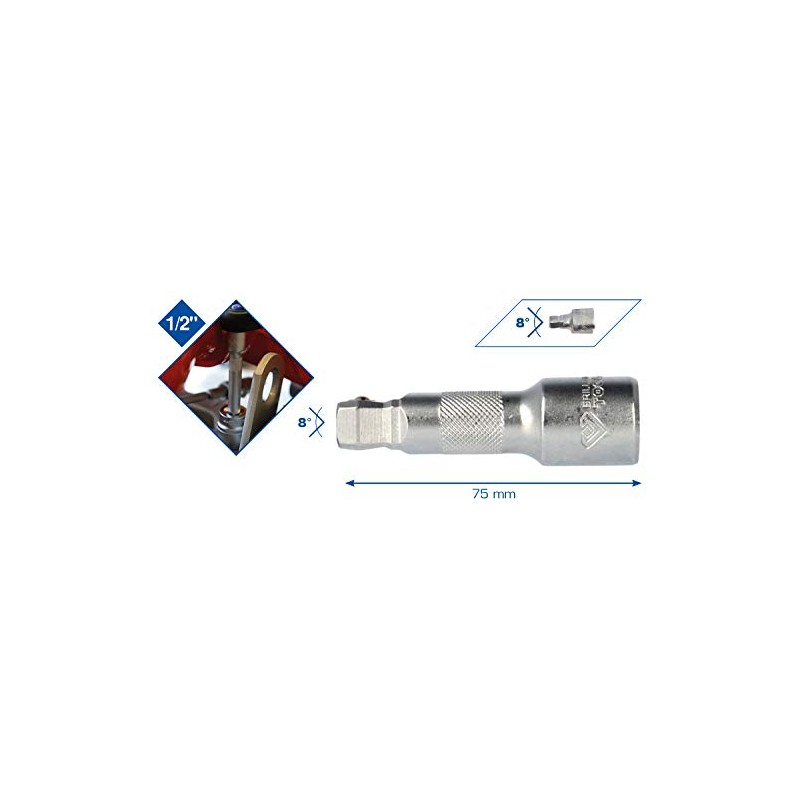 Brilliant Tools BT022912 1/2 Inch Swivel Extension 75 mm Insert