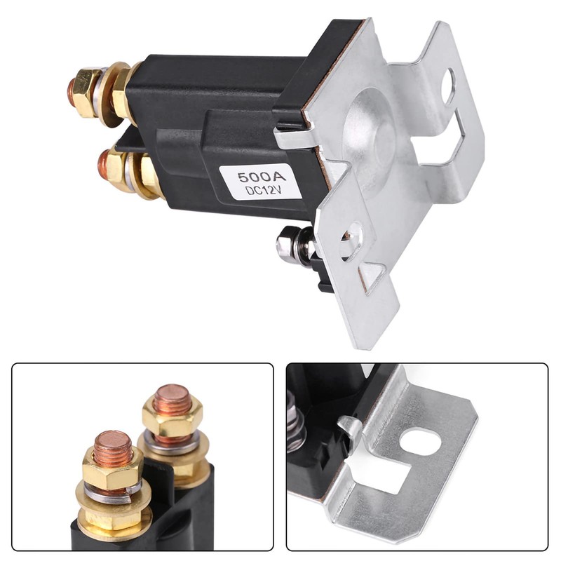 AUNMAS 500A DC 12V Solenoid Relay, High Current Starter Contactor