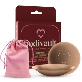 Breathable Nipple Covers – No-Stick, Reusable, Waterproof & Sweatproof for Active Women (Espresso)