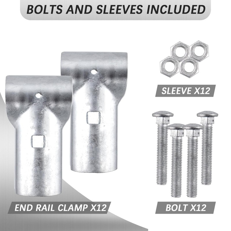 Rail Clamps 1-3/8" x 1-3/8", End Rail T Clamps Chain