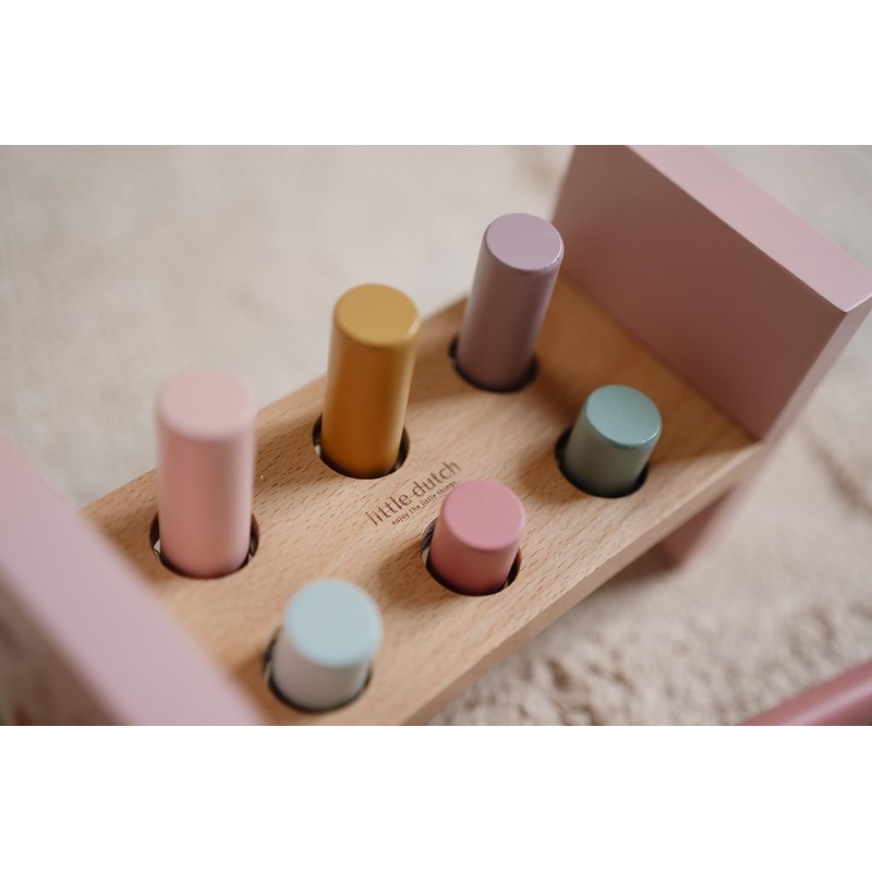 Little Dutch 7346 FSC Wooden Hammer Bench Fairy Garden Pink